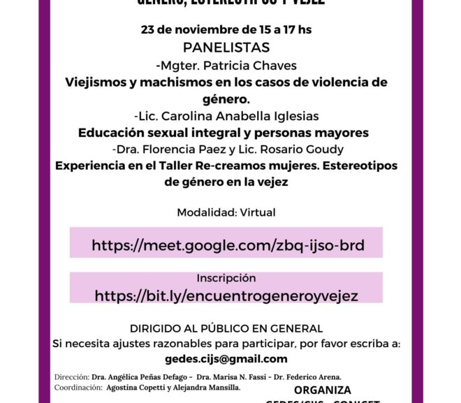 III Encuentro «Género, estereotipos y vejez» organizado por el Programa GeDeS